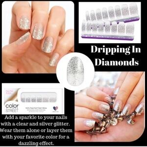 Color Street Silver Glitter Ombre Nail Strips